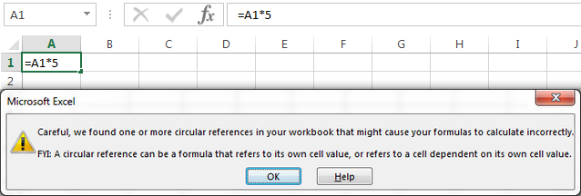 There are one or more circular references where a formula refers to its own cell either directly or indirectly