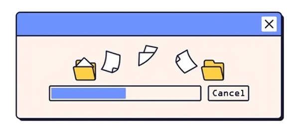 copy file loading bar logo